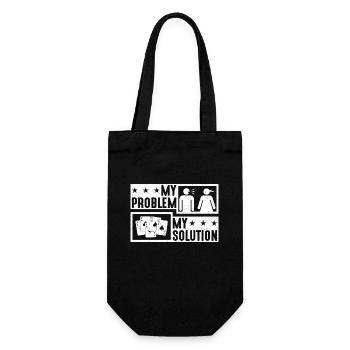 Euchre Player My Problem My Pictogram Mom Dad - Gift Bag for Bottles - black - Front
