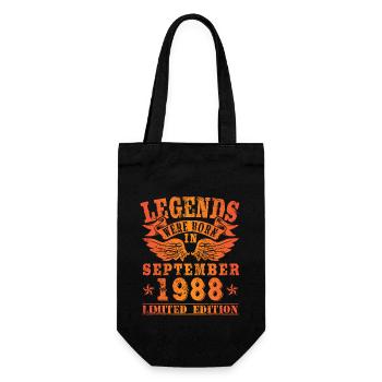Legends were born in September 1988 Geburtstag - Geschenkbeutel für Flaschen - Schwarz - Vorne