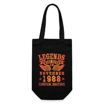 Legends were born in November 1988 Birthday - Gift Bag for Bottles - black - Front