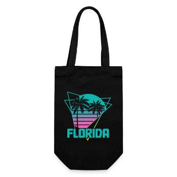 Florida Retro Souvenir USA Amerika - Geschenkbeutel für Flaschen - Schwarz - Vorne