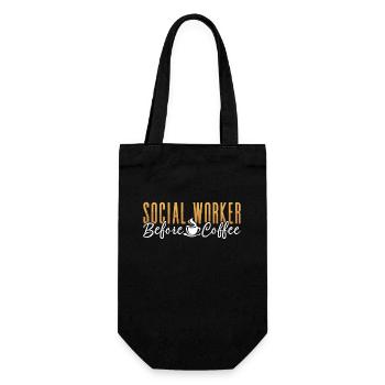 Social Worker Before Social Service Coffee Lover - Geschenkbeutel für Flaschen - Schwarz - Vorne