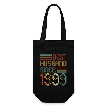 Best husband since 1999 25th wedding anniversary - Gift Bag for Bottles - black - Front
