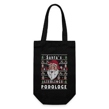 Ugly Christmas SANTA'S FAVORITE PODIATRIST - Gift Bag for Bottles - black - Front