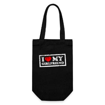 I Love My Girlfriend - Gift Bag for Bottles - black - Front