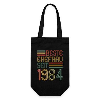 Best wife since 1984 40th wedding anniversary - Gift Bag for Bottles - black - Front