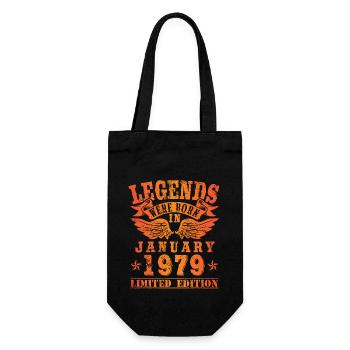 Legends were born in January 1979 Birthday - Gift Bag for Bottles - black - Front