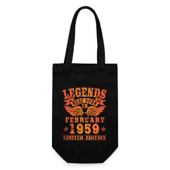 Legends were born in Februar 1959 Geburtstag - Geschenkbeutel für Flaschen - Schwarz - Vorne