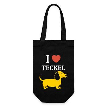 Humour chien teckel - Sac à bouteille - noir - Devant