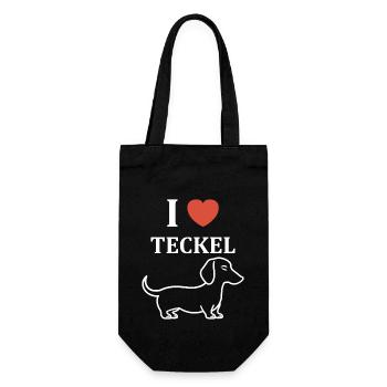 Humour chien teckel - Sac à bouteille - noir - Devant