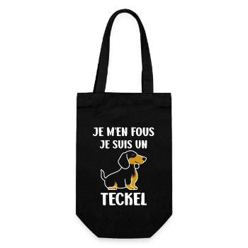 Humour chien teckel - Sac à bouteille - noir - Devant