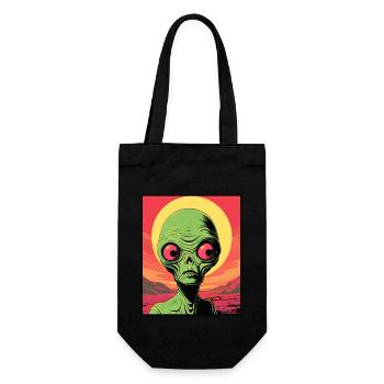 Un petit extraterrestre vert sur Mars - Sac à bouteille - noir - Devant