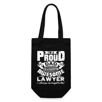 Lawyer Proud Dad Of Awesome Lawyer - Gift Bag for Bottles - black - Front