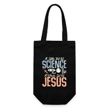 A Little Bit Of Science And A Whole Lot Of Jesus I - Geschenkbeutel für Flaschen - Schwarz - Vorne