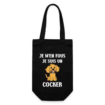Humour Chien cocker - Sac à bouteille - noir - Devant