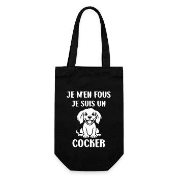 Humour Chien cocker - Sac à bouteille - noir - Devant