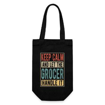 Lebensmittelhändler Retro Geschenk - Geschenkbeutel für Flaschen - Schwarz - Vorne