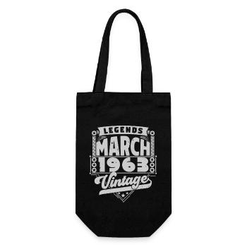 Vintage Anniversary Gift March 1963, March 1963. - Gift Bag for Bottles - black - Front