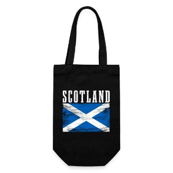 Schottland Schottische Flagge UK Vintage - Geschenkbeutel für Flaschen - Schwarz - Vorne