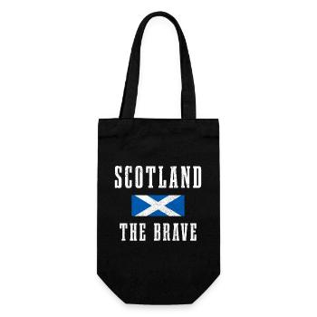 Schottland Schottische Flagge UK Vintage - Geschenkbeutel für Flaschen - Schwarz - Vorne