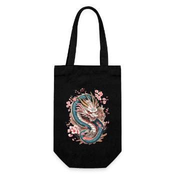Japanese Dragon Streetwear Aesthetic Design - Gift Bag for Bottles - black - Front