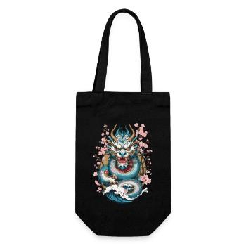 Japanese Dragon Tattoo Aesthetic Streetwear - Gift Bag for Bottles - black - Front