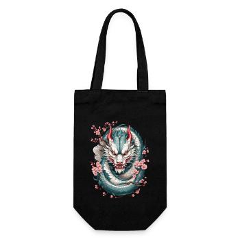 Japanischer Drache Design Aesthetic Streetwear - Geschenkbeutel für Flaschen - Schwarz - Vorne