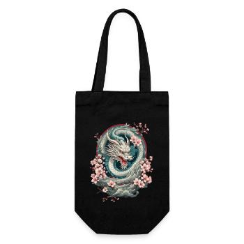 Japanese Dragon Aesthetic Streetwear Design - Gift Bag for Bottles - black - Front