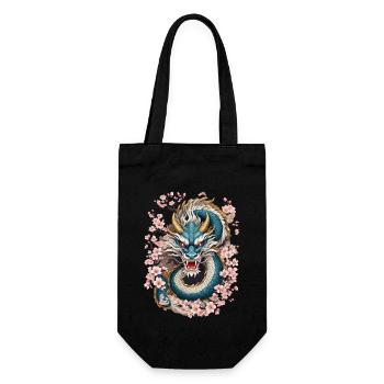 Japanese Dragon Design Aesthetic Streetwear - Gift Bag for Bottles - black - Front
