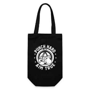 Punch Hard Aim True - Gift Bag for Bottles - black - Front