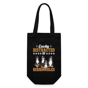 Bernedoodle Hund - Geschenkbeutel für Flaschen - Schwarz - Vorne