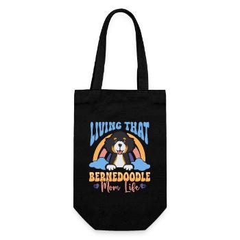Bernedoodle Hund - Geschenkbeutel für Flaschen - Schwarz - Vorne