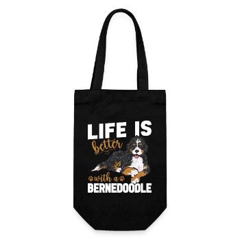 Bernedoodle Dog - Gift Bag for Bottles - black - Front