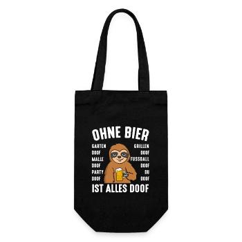 Ohne Bier Ist Alles Doof FaulBier - Geschenkbeutel für Flaschen - Schwarz - Vorne