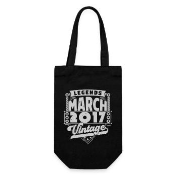 Vintage Birthday Gift March 2017, March 2017. - Gift Bag for Bottles - black - Front