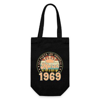 Mars 1969. Cadeau d’anniversaire mars 1969. March. - Sac à bouteille - noir - Devant