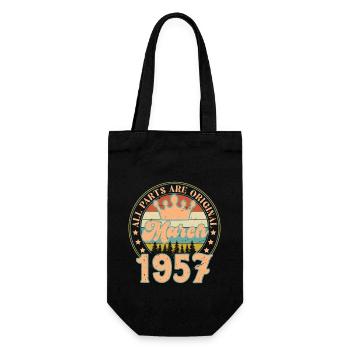 März 1957. März 1957 Geburtstagsgeschenk. März. - Geschenkbeutel für Flaschen - Schwarz - Vorne