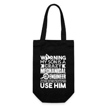 My Son Is A Crazy Mechanical Engineer - Gift Bag for Bottles - black - Front