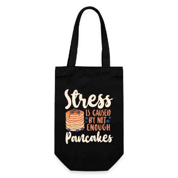 Pancake Lover Kids Stress Is - Geschenkbeutel für Flaschen - Schwarz - Vorne