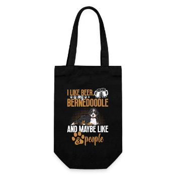 Bernedoodle Hund - Geschenkbeutel für Flaschen - Schwarz - Vorne