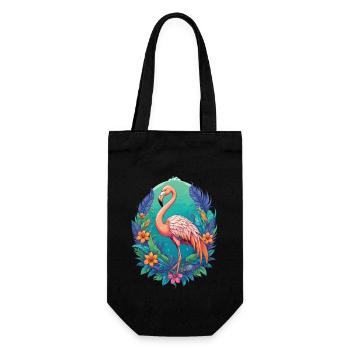 Aesthetic Flamingo Spiritual Mandala Design - Gift Bag for Bottles - black - Front