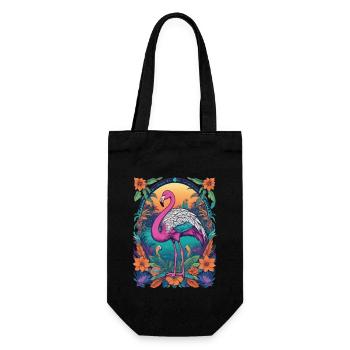 Africa Flamingo Spiritual Mandala Design - Gift Bag for Bottles - black - Front