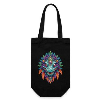 Alligator Dream Catcher Mandala Design - Gift Bag for Bottles - black - Front