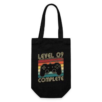 Level 9 Complete 9 years birthday gift - Gift Bag for Bottles - black - Front