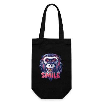 Smile, monkey, smile - Gift Bag for Bottles - black - Front