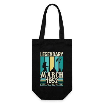 March 1952 Anniversary, March 1952 Vintage Gift. - Gift Bag for Bottles - black - Front