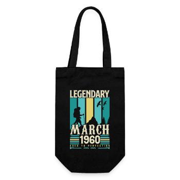 Anniversaire Mars 1960,cadeau Vintage mars 1960. - Sac à bouteille - noir - Devant