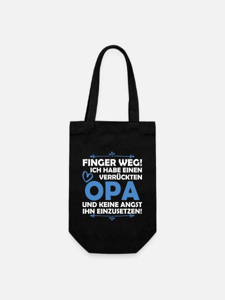 Ich habe einen verrückten Opa - Geschenkbeutel für Flaschen - Schwarz