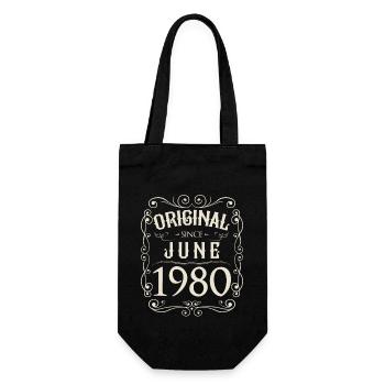 Vintage - Original since Juni 1980 Geburtstag - Geschenkbeutel für Flaschen - Schwarz - Vorne