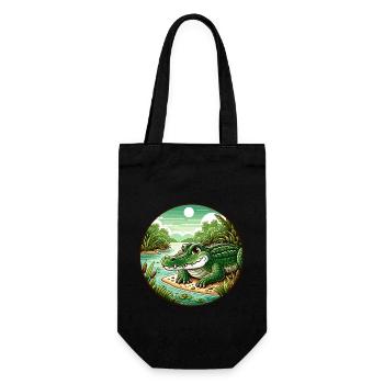 Crocodile, Alligator - Gift Bag for Bottles - black - Front