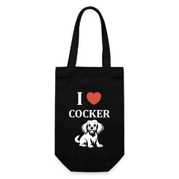 Chien cocker - Sac à bouteille - noir - Devant